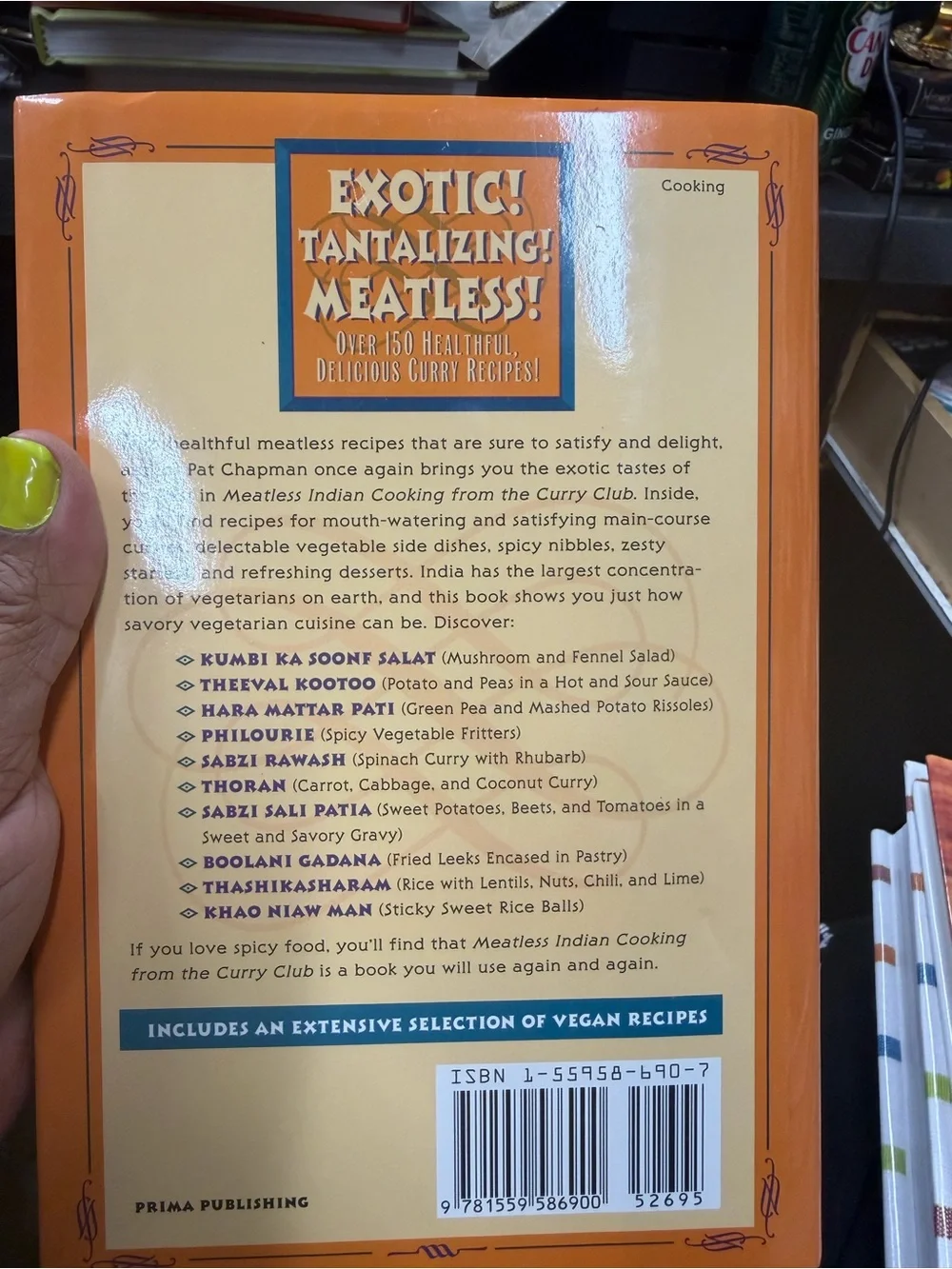 Meatless Indian Cooking by Pat Chapman | Hardcover | 150+ Vegetarian & Vegan Cur
